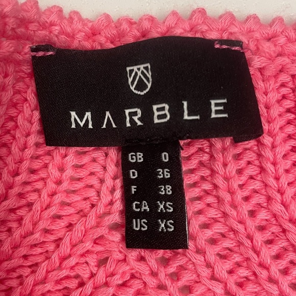 Marbel Pullover Sweater Pink Round Neckline 3/4 Sleeves Chunky Rib Knit Sz XS - Picture 10 of 12